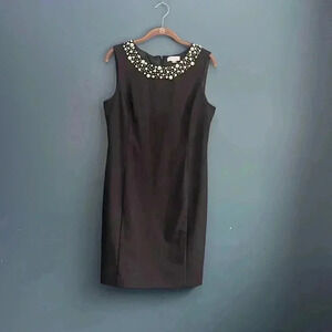 Calvin Klein Black Dress with Gold Embellishments
